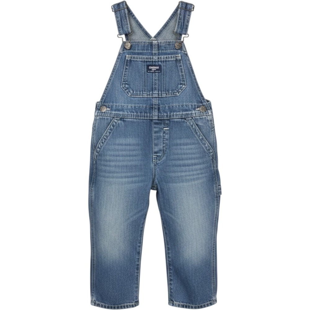 OshKosh Bgosh Vintage Denim Overalls Toddler Boys 4T Medium Wash